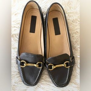 Dark Chocolate Brown Leather Coach Driving Loafers size 8.5